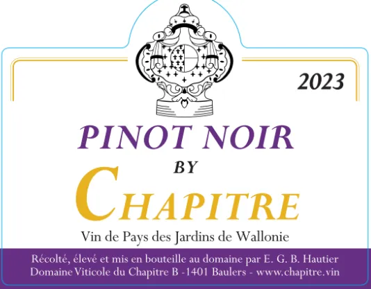 Pinot Noir by Chapitre - IGP Vin de Pays des Jardins de Wallonie